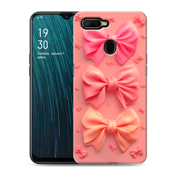 Силиконовый чехол на OPPO A5s с принтом Розовые бантики Силиконовый чехол на OPPO A5s с принтом Розовые бантики