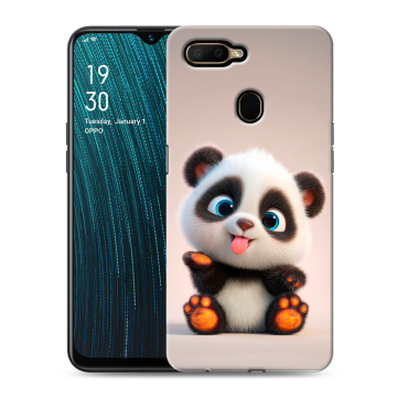 Силиконовый чехол на OPPO A5s с принтом милая панда Силиконовый чехол на OPPO A5s с принтом милая панда