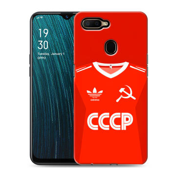 Силиконовый чехол на OPPO A5s с принтом Флаг Герб СССР