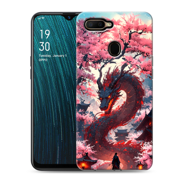 Силиконовый чехол на OPPO A5s с принтом Дракон Японский Силиконовый чехол на OPPO A5s с принтом Дракон Японский