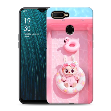 Силиконовый чехол на OPPO A5s с принтом Labubu Лабубу