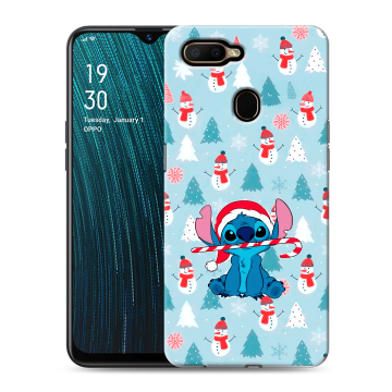 Силиконовый чехол на OPPO A5s с принтом Стич Новый год
