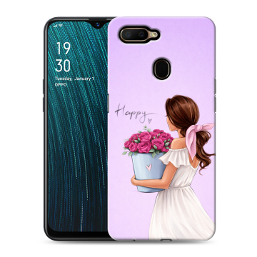 Силиконовый чехол на OPPO A5s с принтом женский Силиконовый чехол на OPPO A5s с принтом женский