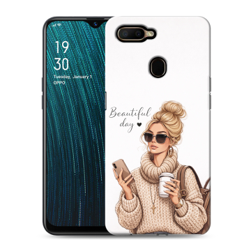 Силиконовый чехол на OPPO A5s с принтом женский Силиконовый чехол на OPPO A5s с принтом женский