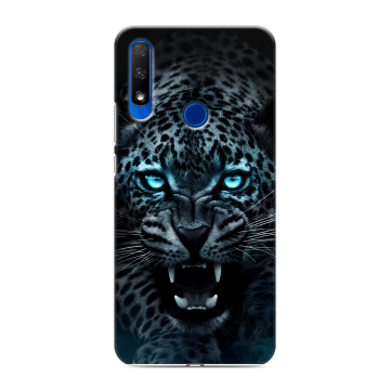 Силиконовый противоударный чехол на Huawei Honor 9X с принтом Темный леопард Силиконовый противоударный чехол на Huawei Honor 9X с принтом Темный леопард