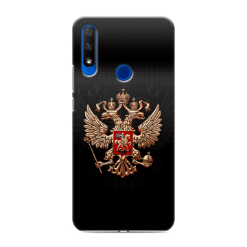 Силиконовый противоударный чехол на Huawei Honor 9X с принтом Герб России Силиконовый противоударный чехол на Huawei Honor 9X с принтом Герб России
