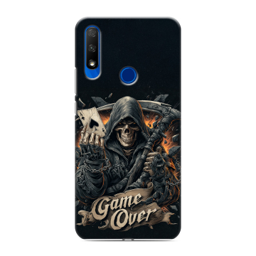 Силиконовый противоударный чехол на Huawei Honor 9X с принтом Скелет карты Силиконовый противоударный чехол на Huawei Honor 9X с принтом Скелет карты