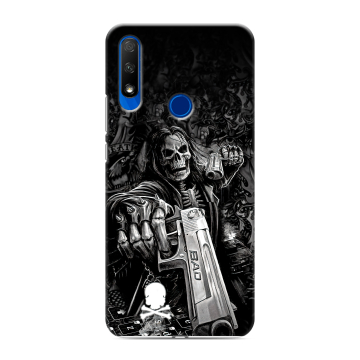 Силиконовый противоударный чехол на Huawei Honor 9X с принтом Скелет Силиконовый противоударный чехол на Huawei Honor 9X с принтом Скелет