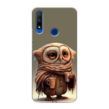 Силиконовый противоударный чехол на Huawei Honor 9X с принтом Сова Силиконовый противоударный чехол на Huawei Honor 9X с принтом Сова