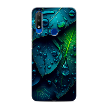 Силиконовый противоударный чехол на Huawei Honor 9X с принтом Листья Силиконовый противоударный чехол на Huawei Honor 9X с принтом Листья