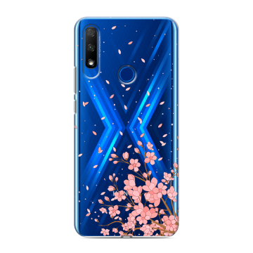 Силиконовый противоударный чехол на Huawei Honor 9X с принтом Ветка сакуры Силиконовый противоударный чехол на Huawei Honor 9X с принтом Ветка сакуры