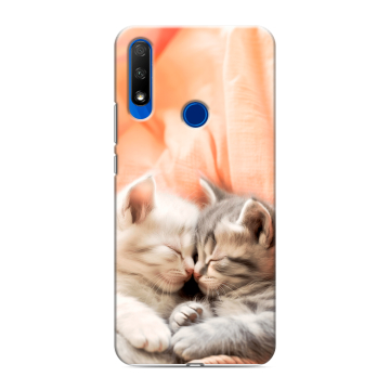 Силиконовый противоударный чехол на Huawei Honor 9X с принтом Котята