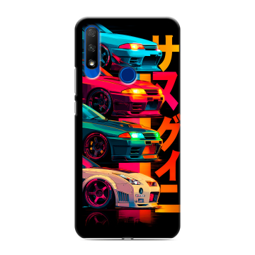 Силиконовый противоударный чехол на Huawei Honor 9X с принтом Гоночные машины