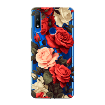Силиконовый противоударный чехол на Huawei Honor 9X с принтом Розы Силиконовый противоударный чехол на Huawei Honor 9X с принтом Розы