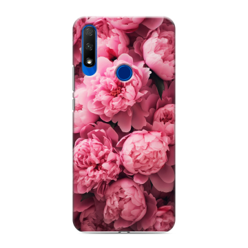 Силиконовый противоударный чехол на Huawei Honor 9X с принтом цветы пионы Силиконовый противоударный чехол на Huawei Honor 9X с принтом цветы пионы