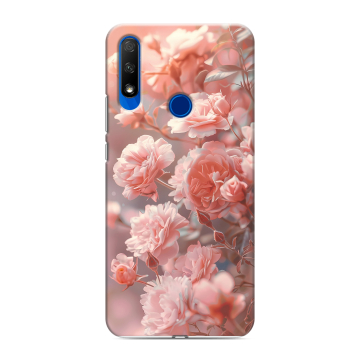 Силиконовый противоударный чехол на Huawei Honor 9X с принтом Розовые розы Силиконовый противоударный чехол на Huawei Honor 9X с принтом Розовые розы