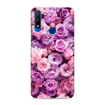 Силиконовый противоударный чехол на Huawei Honor 9X с принтом лавандовые розы Силиконовый противоударный чехол на Huawei Honor 9X с принтом лавандовые розы