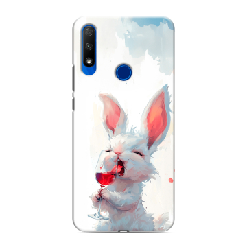 Силиконовый противоударный чехол на Huawei Honor 9X с принтом кролик зайчик Силиконовый противоударный чехол на Huawei Honor 9X с принтом кролик зайчик