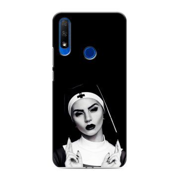 Силиконовый противоударный чехол на Huawei Honor 9X с принтом монашка