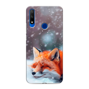 Силиконовый противоударный чехол на Huawei Honor 9X с принтом лиса