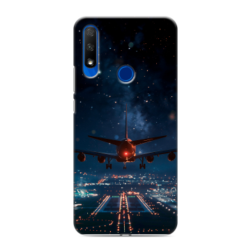 Силиконовый противоударный чехол на Huawei Honor 9X с принтом самолет Силиконовый противоударный чехол на Huawei Honor 9X с принтом самолет