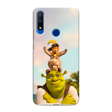 Силиконовый противоударный чехол на Huawei Honor 9X с принтом Шрек Shrek Силиконовый противоударный чехол на Huawei Honor 9X с принтом Шрек Shrek