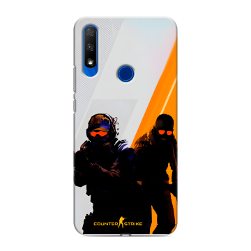 Силиконовый противоударный чехол на Huawei Honor 9X с принтом Контер страйк Counter strike