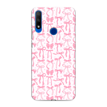 Силиконовый противоударный чехол на Huawei Honor 9X с принтом Розовые бантики
