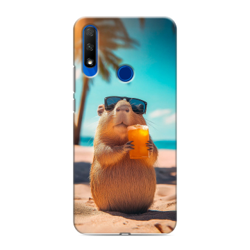 Силиконовый противоударный чехол на Huawei Honor 9X с принтом Капибара Силиконовый противоударный чехол на Huawei Honor 9X с принтом Капибара