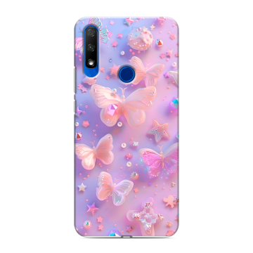 Силиконовый противоударный чехол на Huawei Honor 9X с принтом Бабочки Силиконовый противоударный чехол на Huawei Honor 9X с принтом Бабочки