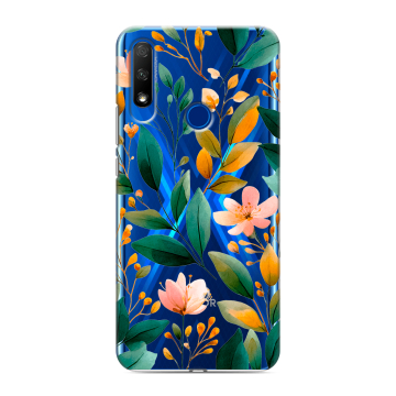 Силиконовый противоударный чехол на Huawei Honor 9X с принтом Цветы паттерн Силиконовый противоударный чехол на Huawei Honor 9X с принтом Цветы паттерн