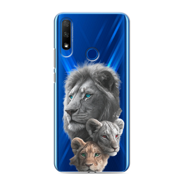 Силиконовый противоударный чехол на Huawei Honor 9X с принтом Львы Силиконовый противоударный чехол на Huawei Honor 9X с принтом Львы