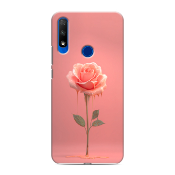 Силиконовый противоударный чехол на Huawei Honor 9X с принтом Розовая роза Силиконовый противоударный чехол на Huawei Honor 9X с принтом Розовая роза