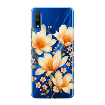 Силиконовый противоударный чехол на Huawei Honor 9X с принтом Цветы Силиконовый противоударный чехол на Huawei Honor 9X с принтом Цветы
