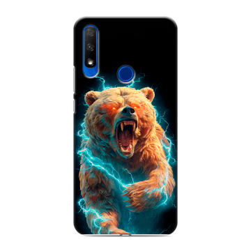 Силиконовый противоударный чехол на Huawei Honor 9X с принтом Медведь Силиконовый противоударный чехол на Huawei Honor 9X с принтом Медведь