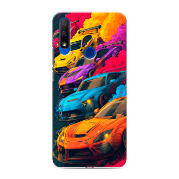 Силиконовый противоударный чехол на Huawei Honor 9X с принтом Тачки Силиконовый противоударный чехол на Huawei Honor 9X с принтом Тачки