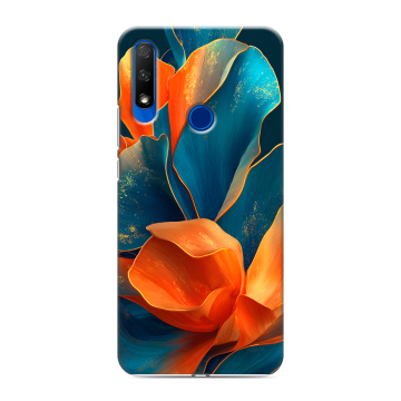 Силиконовый противоударный чехол на Huawei Honor 9X с принтом Цветы Силиконовый противоударный чехол на Huawei Honor 9X с принтом Цветы