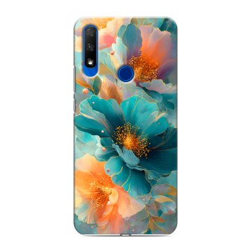 Силиконовый противоударный чехол на Huawei Honor 9X с принтом Цветы Силиконовый противоударный чехол на Huawei Honor 9X с принтом Цветы