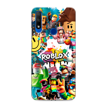 Силиконовый противоударный чехол на Huawei Honor 9X с принтом Roblox Роблокс