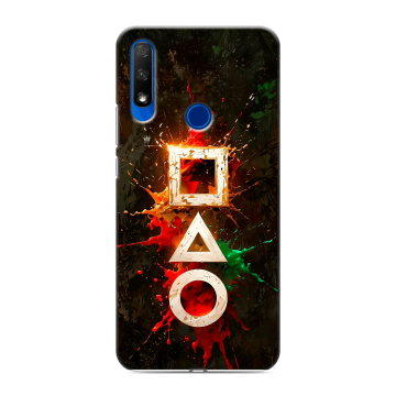Силиконовый противоударный чехол на Huawei Honor 9X с принтом Squid Game Игра кальмара