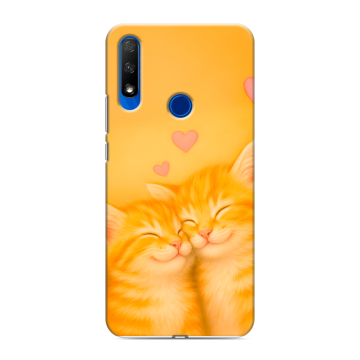Силиконовый противоударный чехол на Huawei Honor 9X с принтом Милые котята Силиконовый противоударный чехол на Huawei Honor 9X с принтом Милые котята