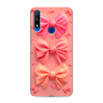 Силиконовый противоударный чехол на Huawei Honor 9X с принтом Розовые бантики