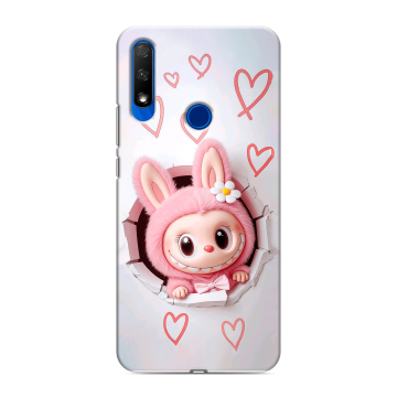 Силиконовый противоударный чехол на Huawei Honor 9X с принтом Labubu Лабубу Силиконовый противоударный чехол на Huawei Honor 9X с принтом Labubu Лабубу