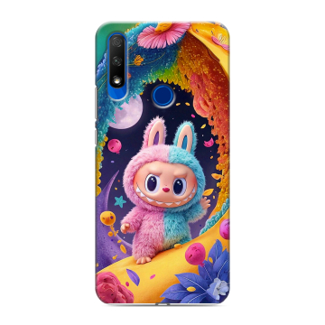 Силиконовый противоударный чехол на Huawei Honor 9X с принтом Labubu Лабубу
