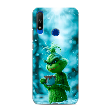 Силиконовый противоударный чехол на Huawei Honor 9X с принтом Новый год гринч Силиконовый противоударный чехол на Huawei Honor 9X с принтом Новый год гринч