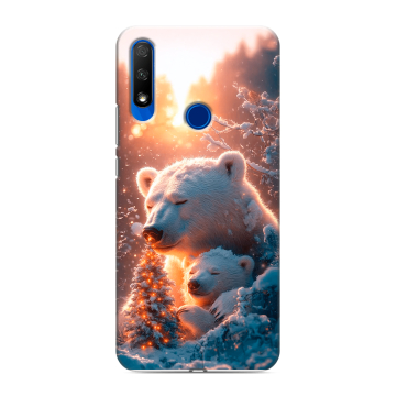 Силиконовый противоударный чехол на Huawei Honor 9X с принтом Новый год