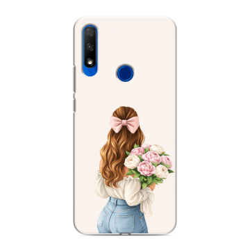 Силиконовый противоударный чехол на Huawei Honor 9X с принтом женский Силиконовый противоударный чехол на Huawei Honor 9X с принтом женский