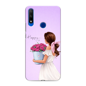 Силиконовый противоударный чехол на Huawei Honor 9X с принтом женский Силиконовый противоударный чехол на Huawei Honor 9X с принтом женский