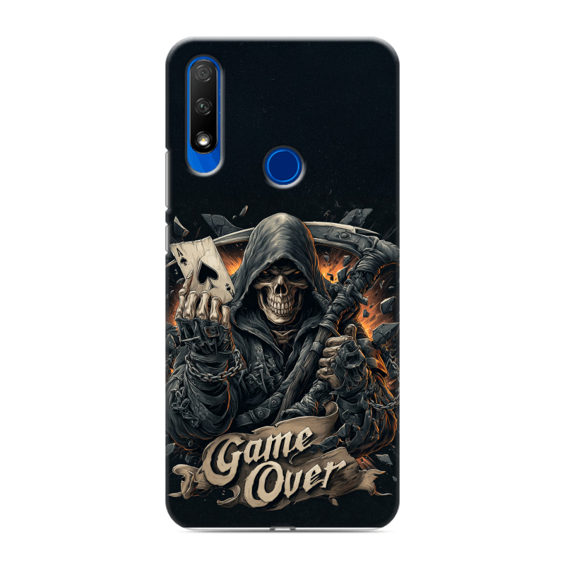 Силиконовый противоударный чехол на Huawei Honor 9X с принтом Скелет карты Силиконовый противоударный чехол на Huawei Honor 9X с принтом Скелет карты