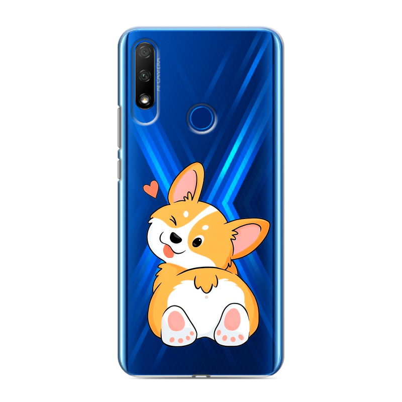 Силиконовый противоударный чехол на Huawei Honor 9X с принтом Корги Силиконовый противоударный чехол на Huawei Honor 9X с принтом Корги